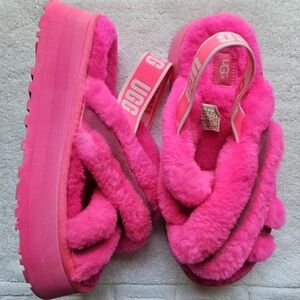 UGG disco cross slide sandals hot pink womens 9 shoes
